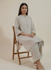 2pc Cotton Dress Hand Embroidery Pocket Design With Trouser