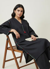 2pc Khaddar Hand Embroidery Baggy Style Dress with Trouser