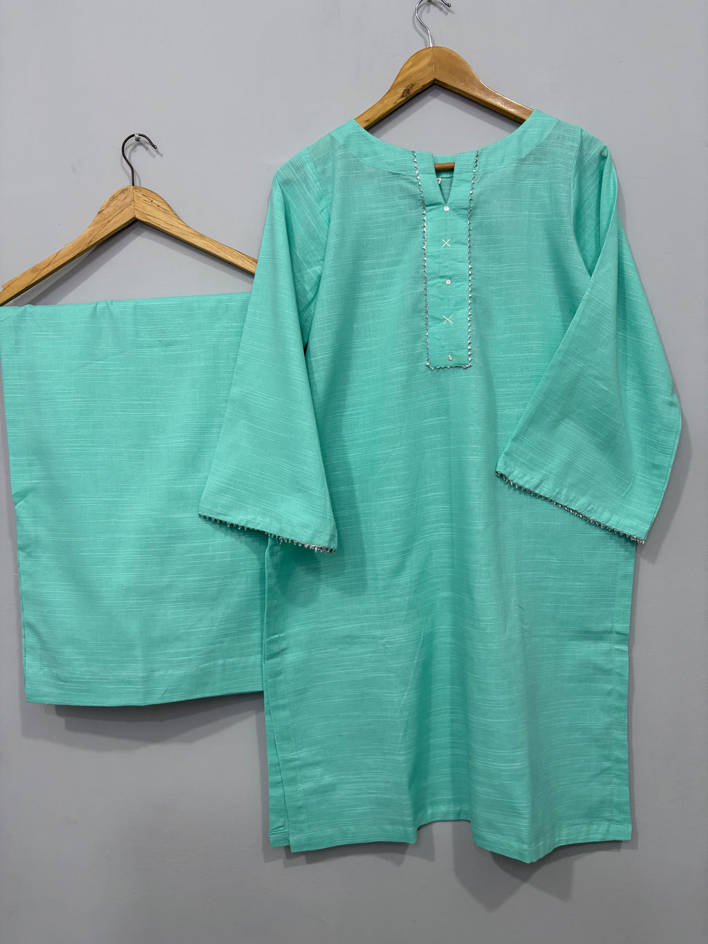 2-Piece Solid Khaddar Shirt + Trouser