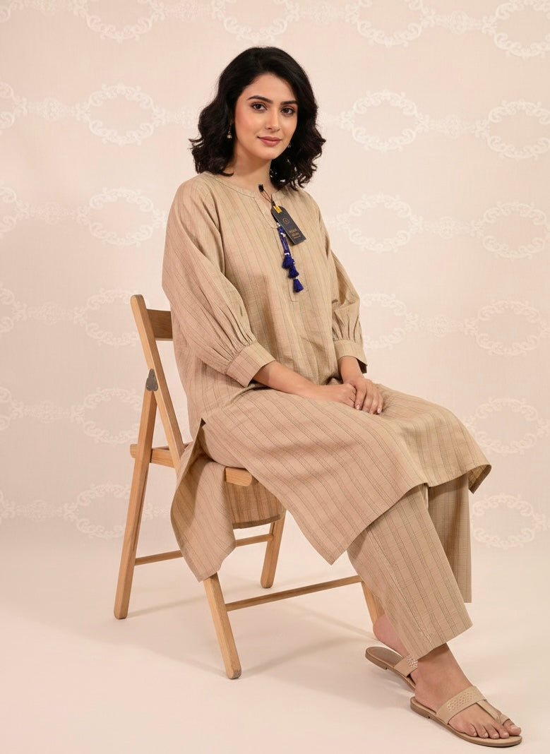 2pc Cotton Dress with Plazo