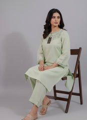 2pc Khaddar Dress with Plazo