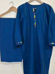 2pc Khaddar Hand Embroidery Dress with Plazo