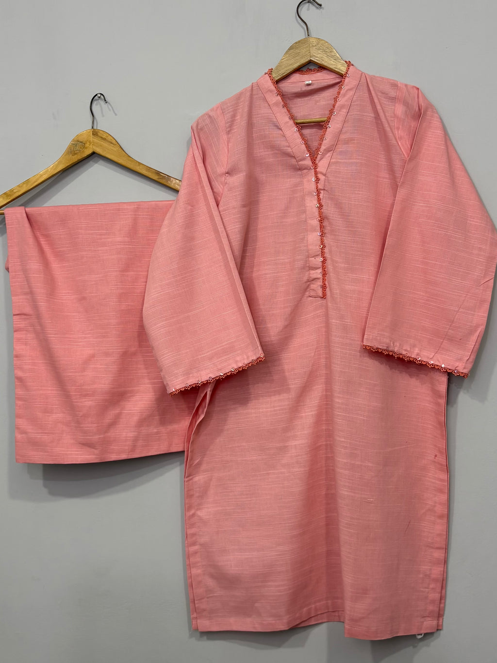 2-Piece Solid Khaddar Shirt + Trouser