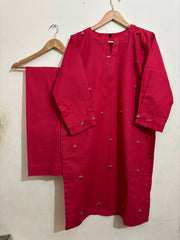 2pc Khaddar Hand Embroidery Dress with Plazo