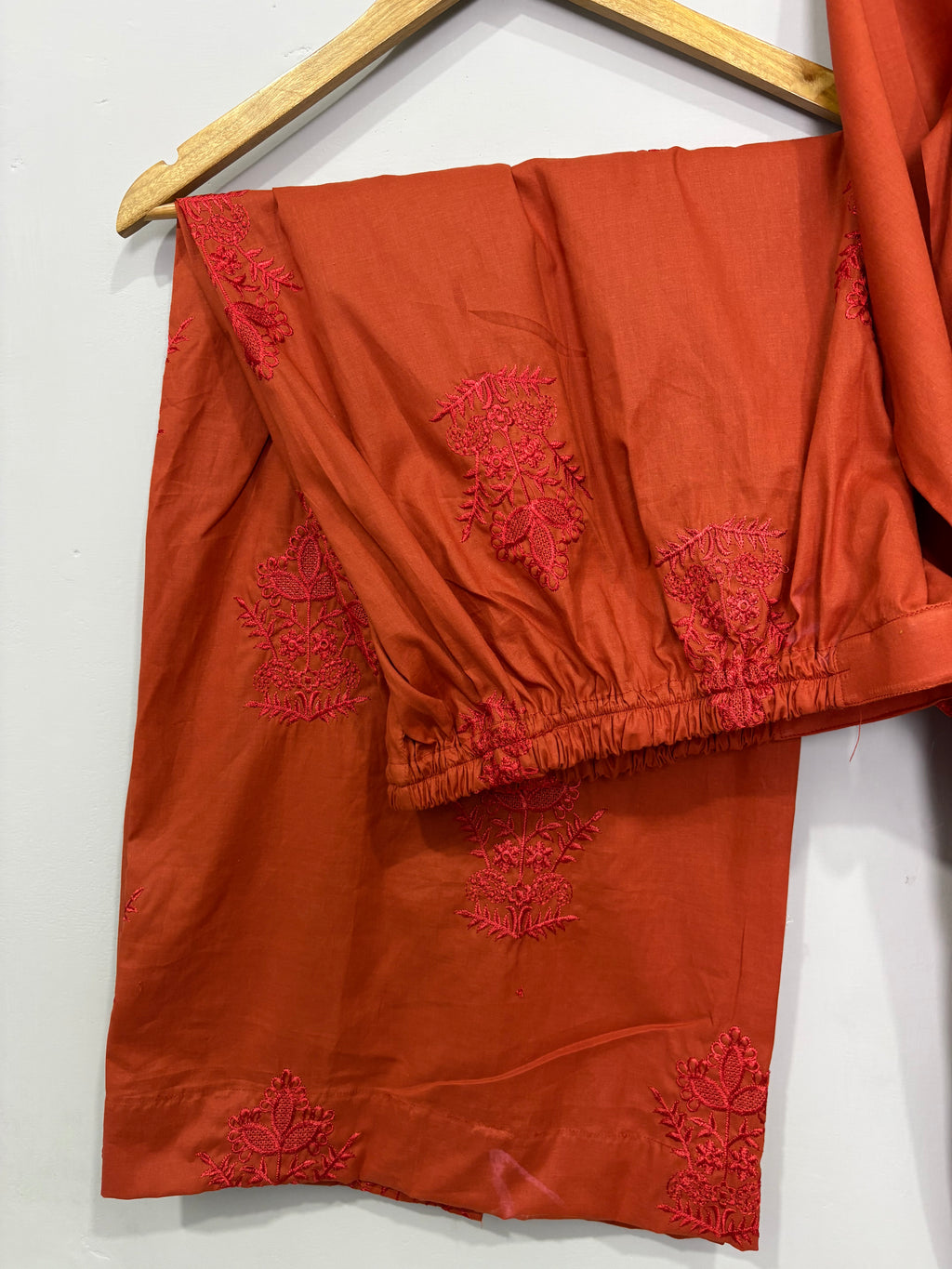 2-Piece Embroidered Cotton Shirt + Trouser