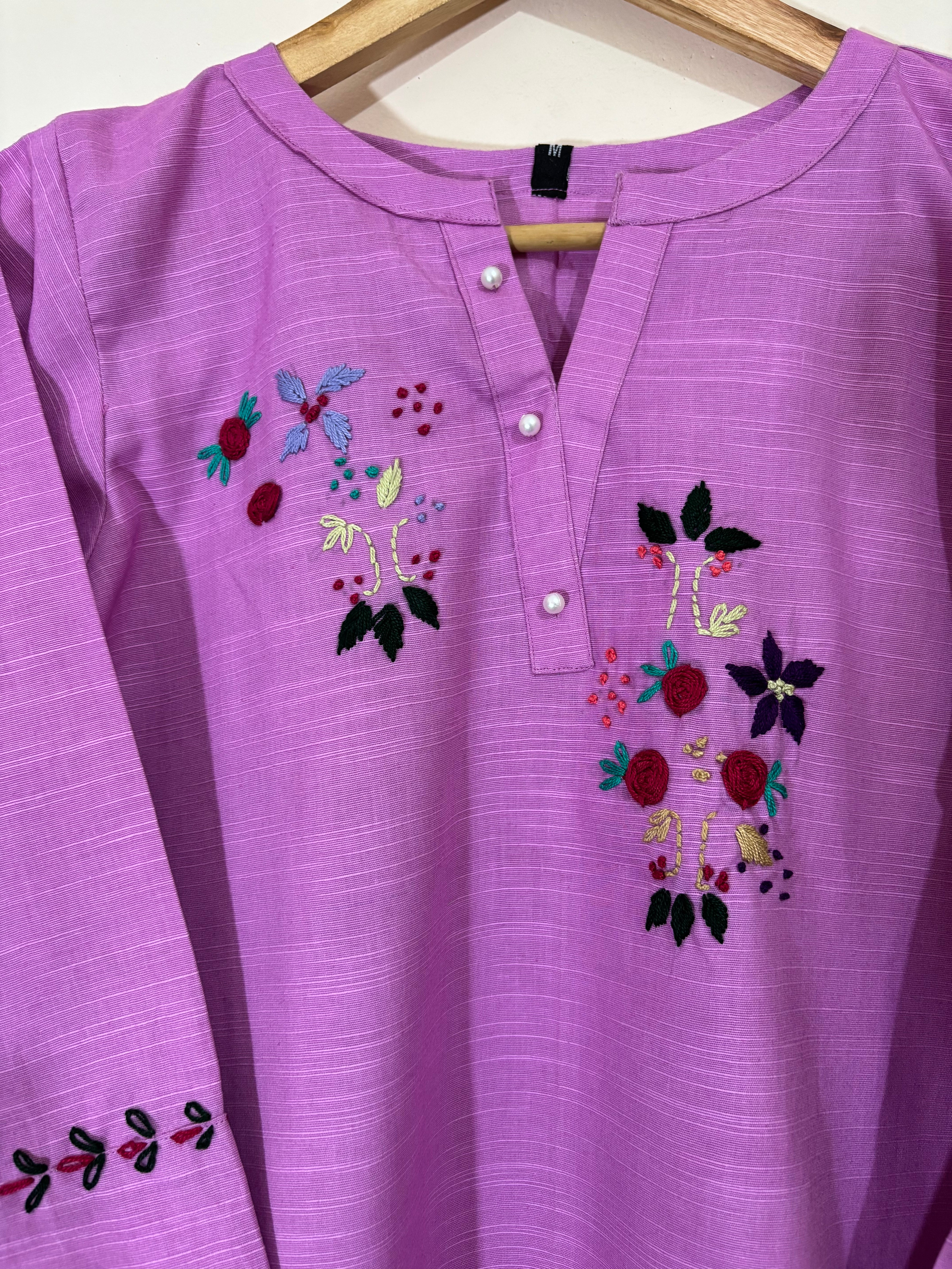 2pc Khaddar Hand Embroidery Dress with Plazo