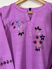 2pc Khaddar Hand Embroidery Dress with Plazo