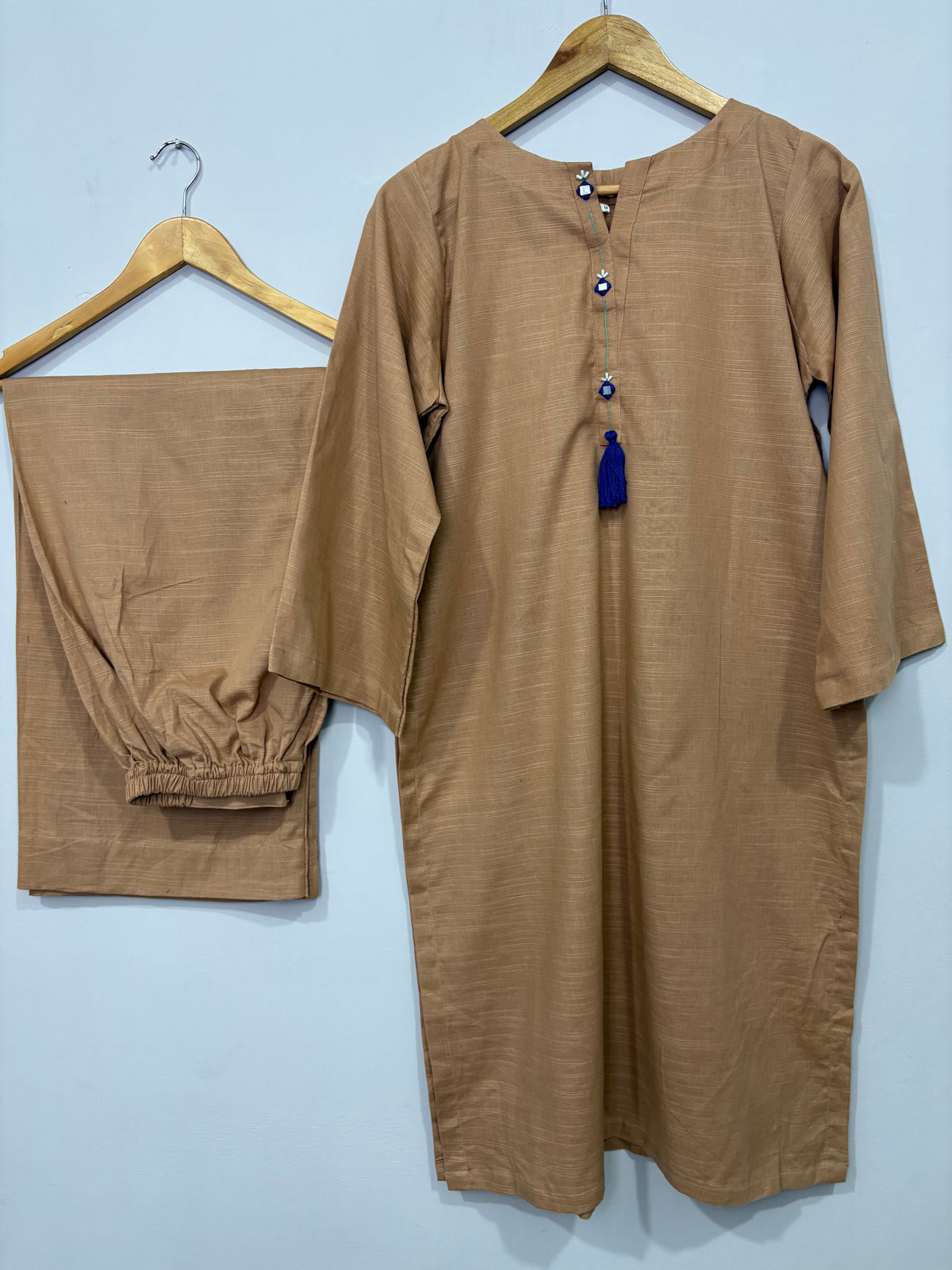 2-Piece Solid Khaddar Shirt + Trouser