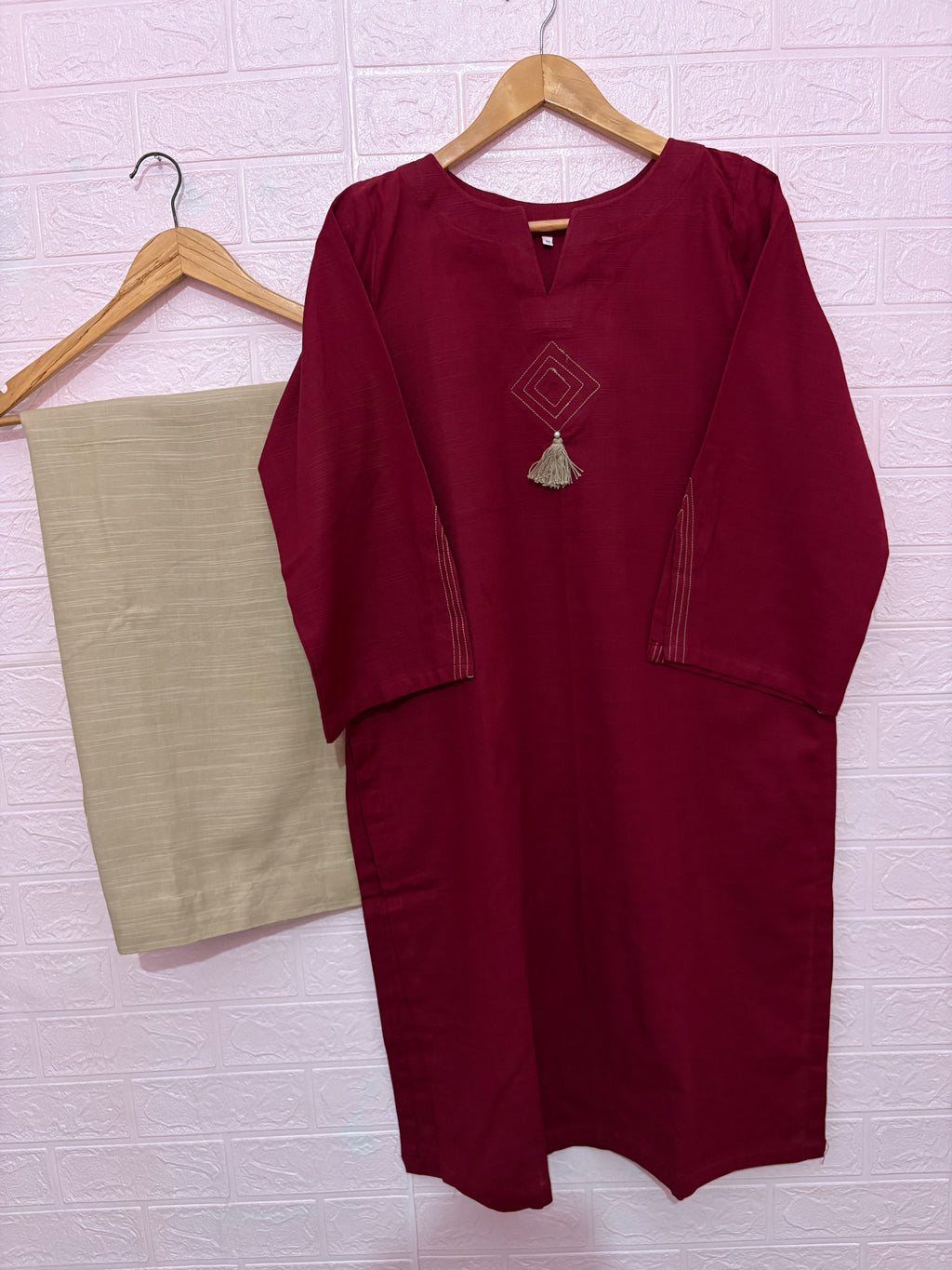 2pc Khaddar Solid Dress