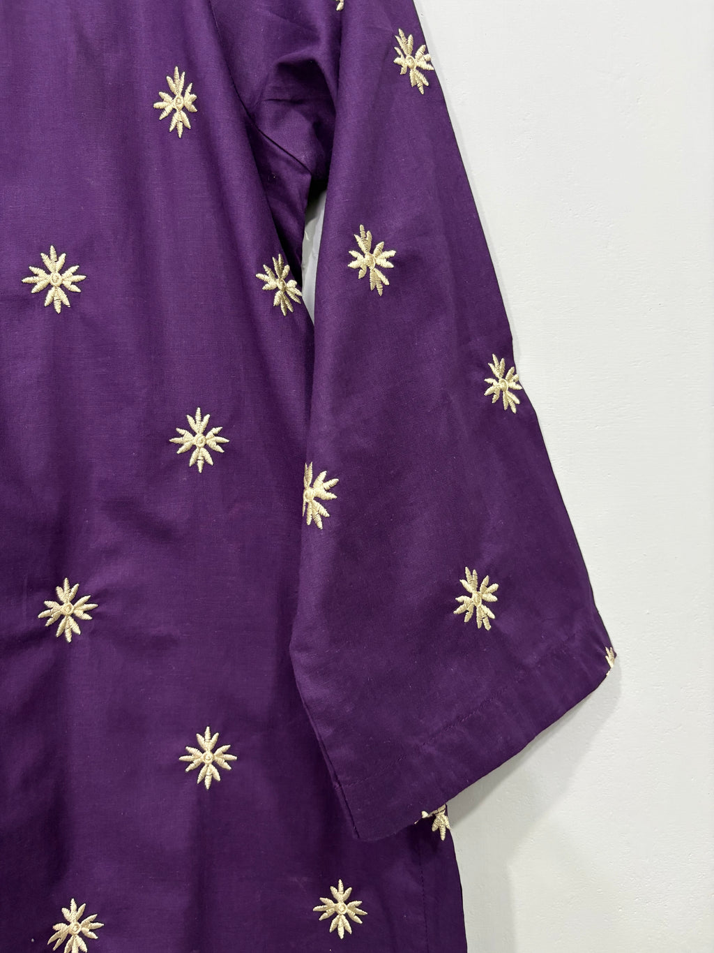 2-Piece Cotton Embroidered Shirt + Trouser
