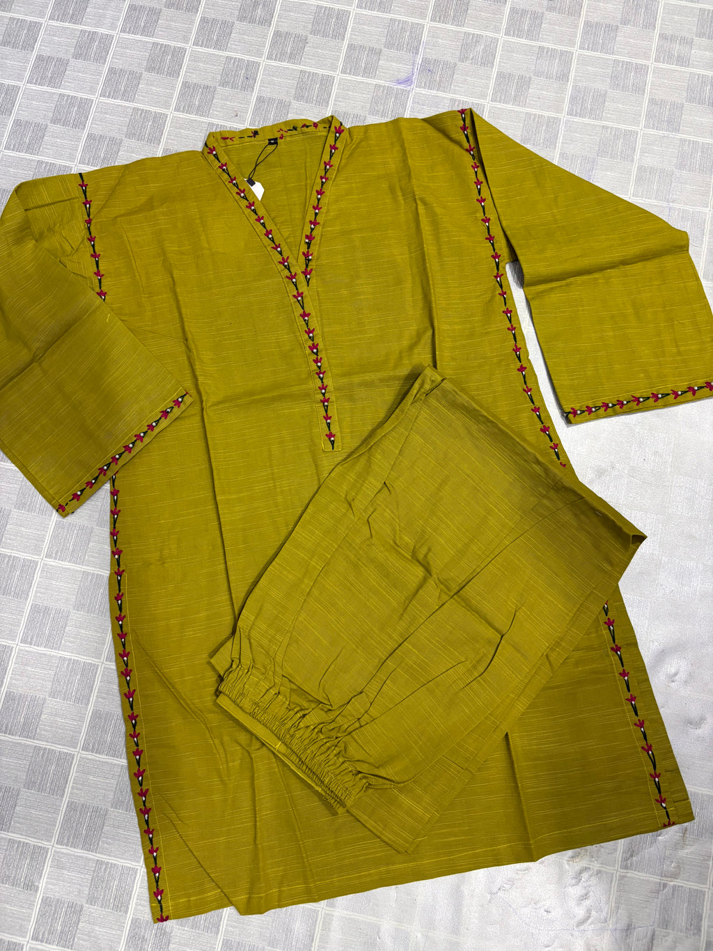 2-Piece Embroidered Khaddar Shirt + Trouser