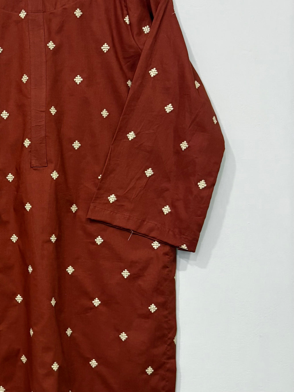 2-Piece Embroidered Cotton Shirt + Trouser