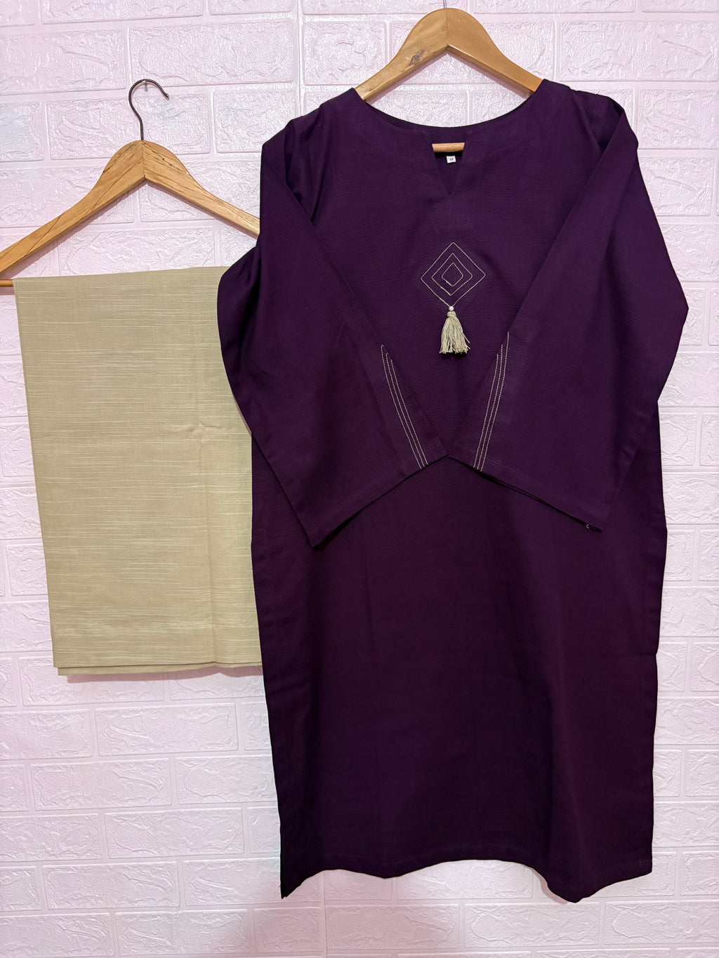 2pc Khaddar Solid dress