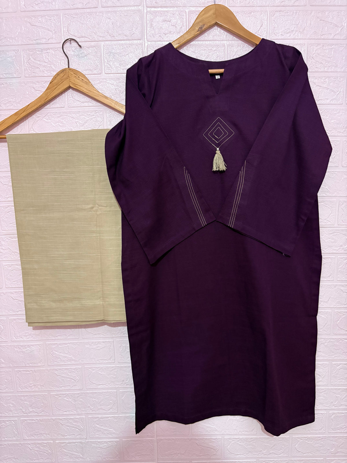 2pc Khaddar Solid dress