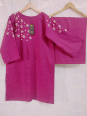 2pc Khaddar Hand Embroidery Dress with Plazo