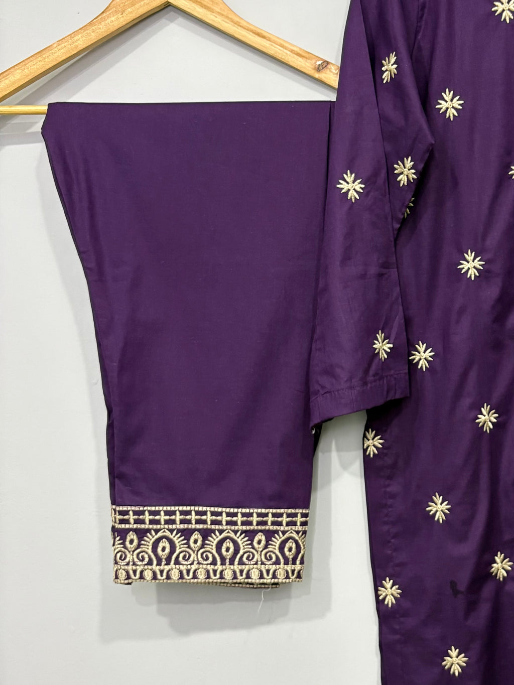 2-Piece Cotton Embroidered Shirt + Trouser