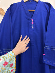 2pc Khaddar Hand Embroidery Dress with Plazo