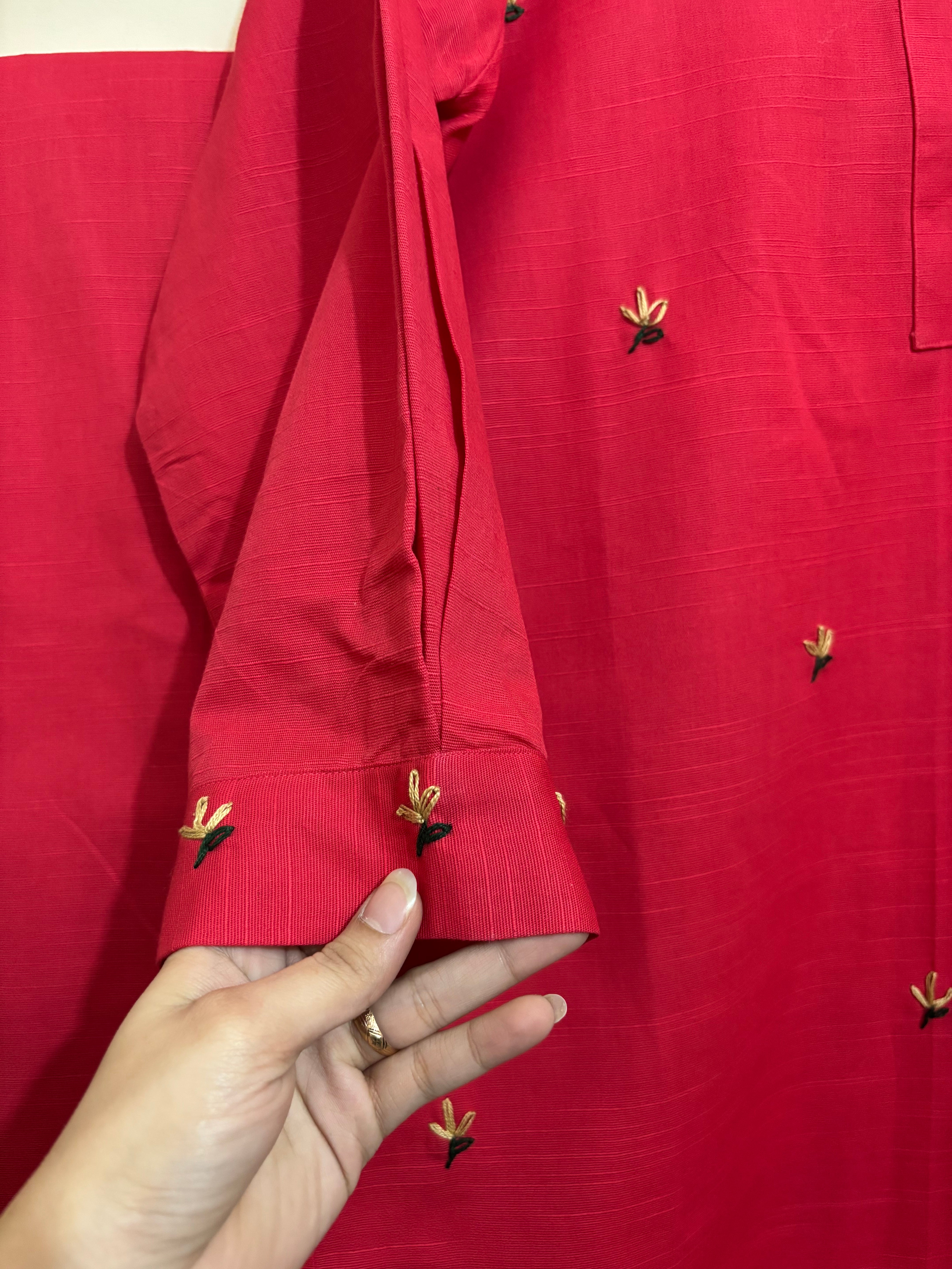 2pc Khaddar Hand Embroidery Dress with Plazo