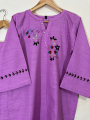 2pc Khaddar Hand Embroidery Dress with Plazo