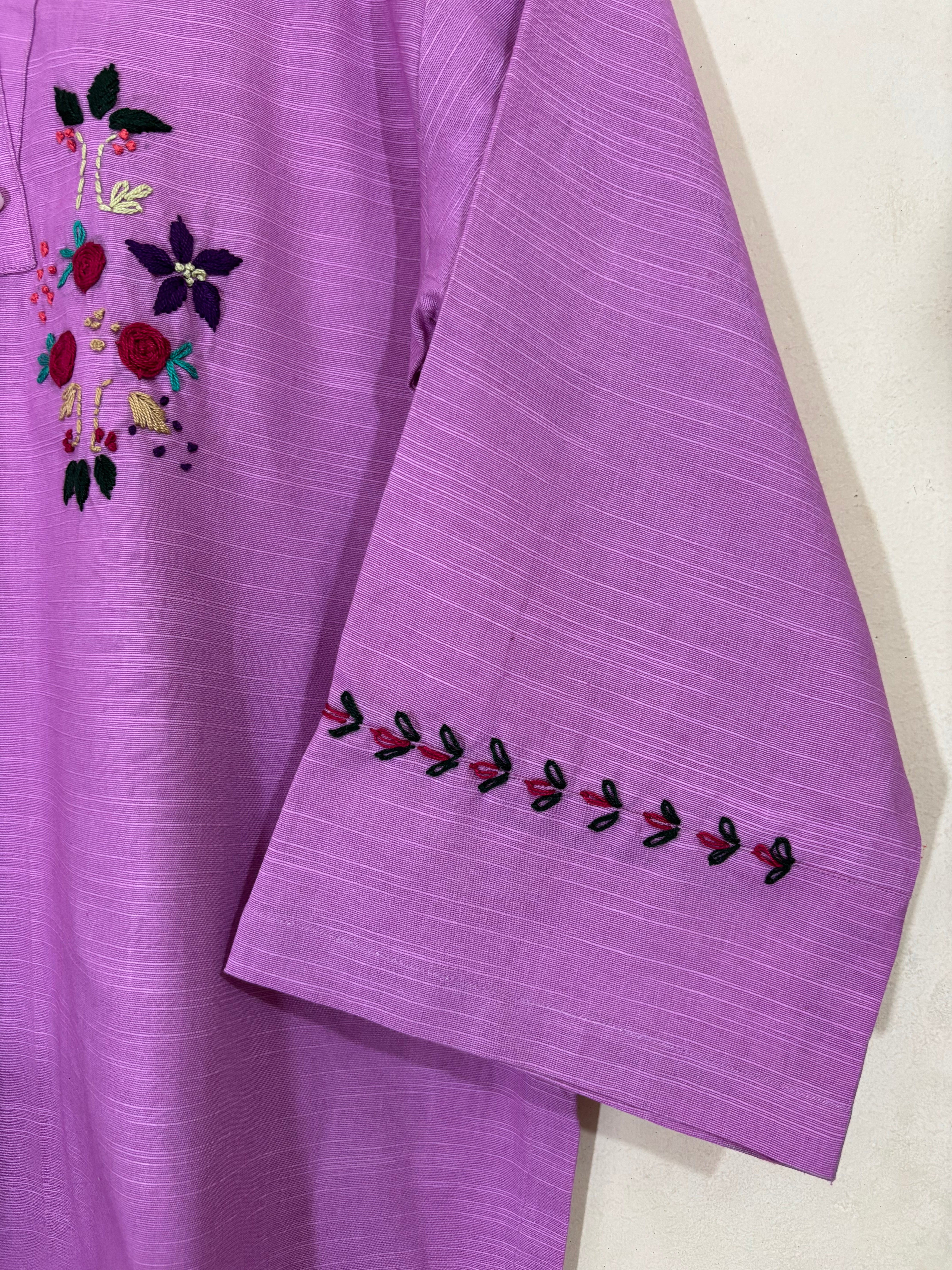 2pc Khaddar Hand Embroidery Dress with Plazo