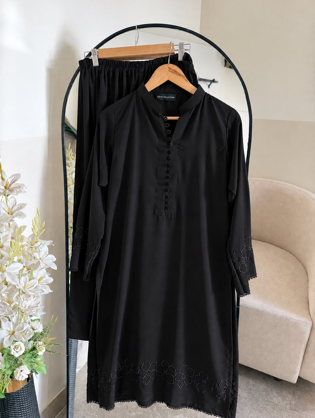 2pc embroidered cotton dress
