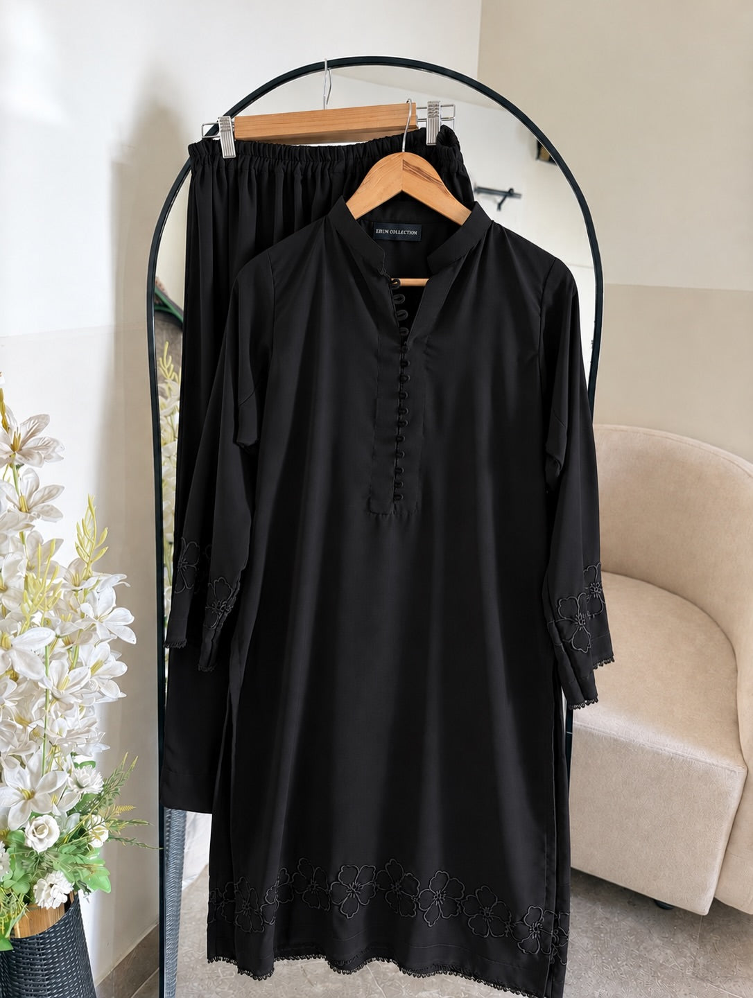 2pc embroidered cotton dress