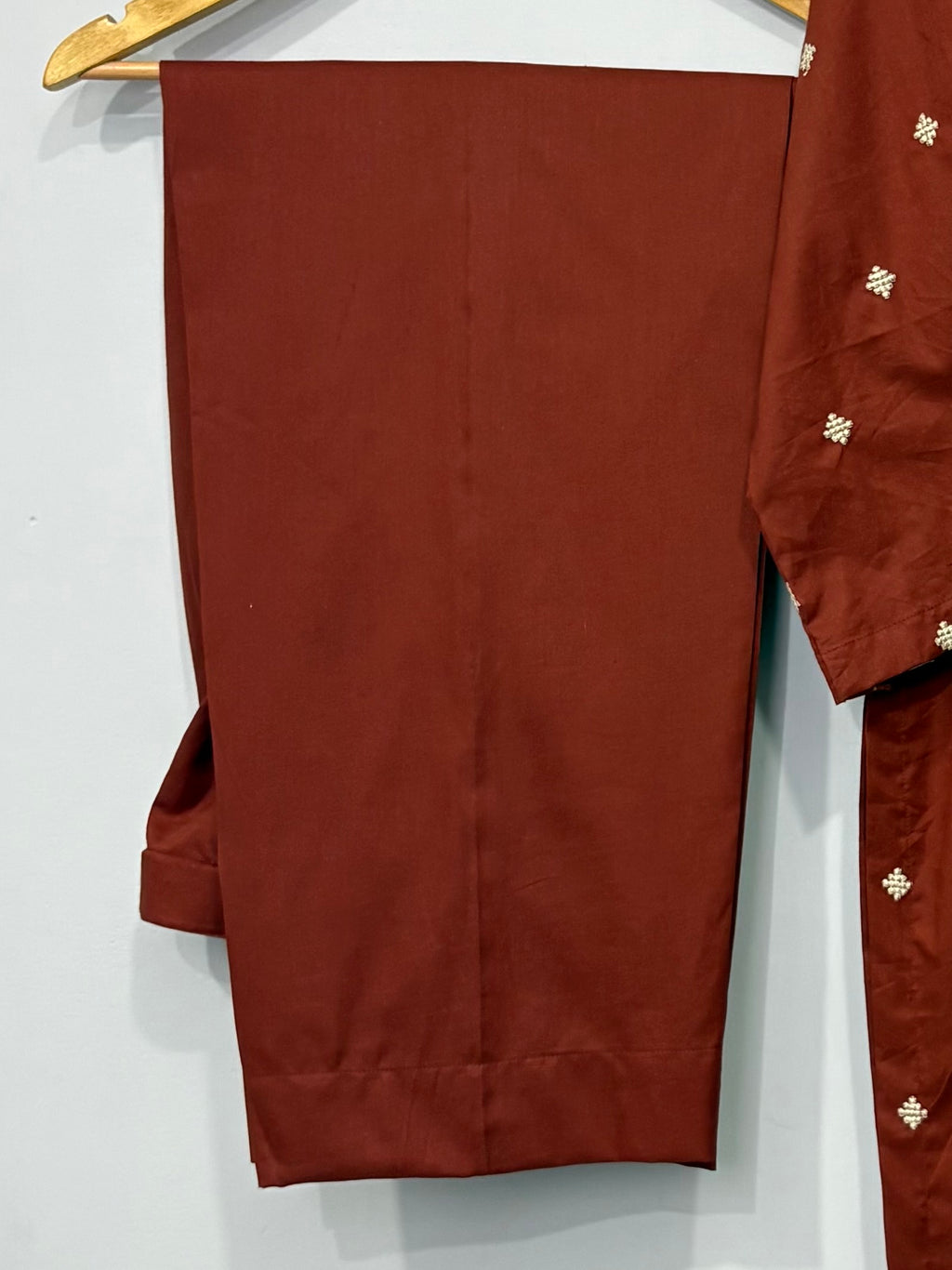 2-Piece Embroidered Cotton Shirt + Trouser