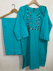 2pc Khaddar Hand Embroidery Dress with Plazo