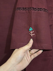 2pc Khaddar Hand Embroidery Dress with Plazo