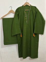 2pc Khaddar Hand Embroidery Dress with Plazo