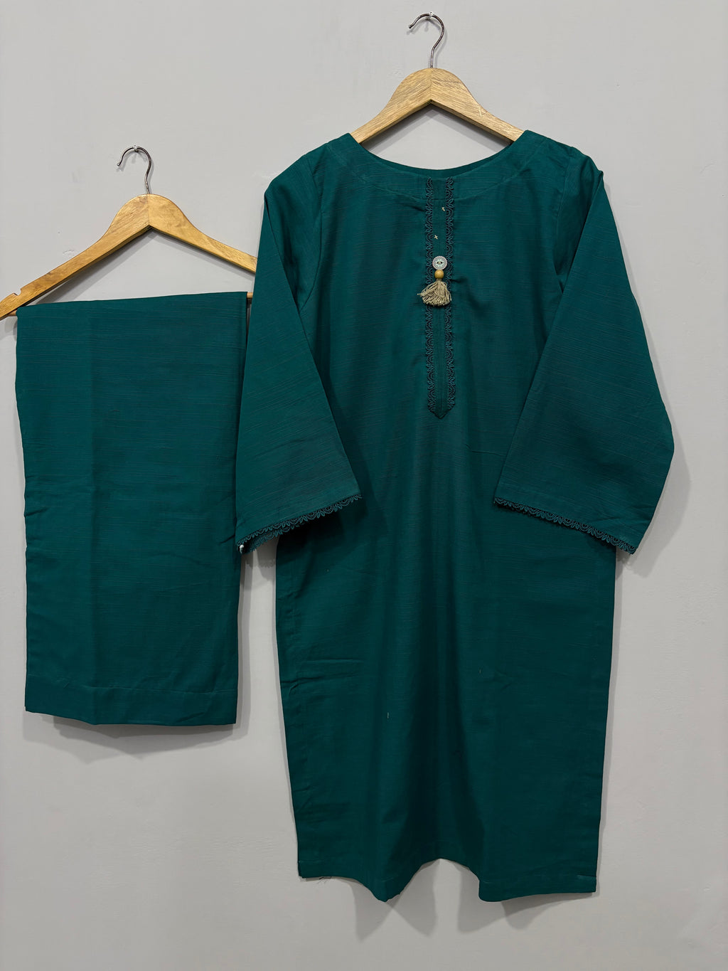 2-Piece Khaddar Solid Shirt + Trouser