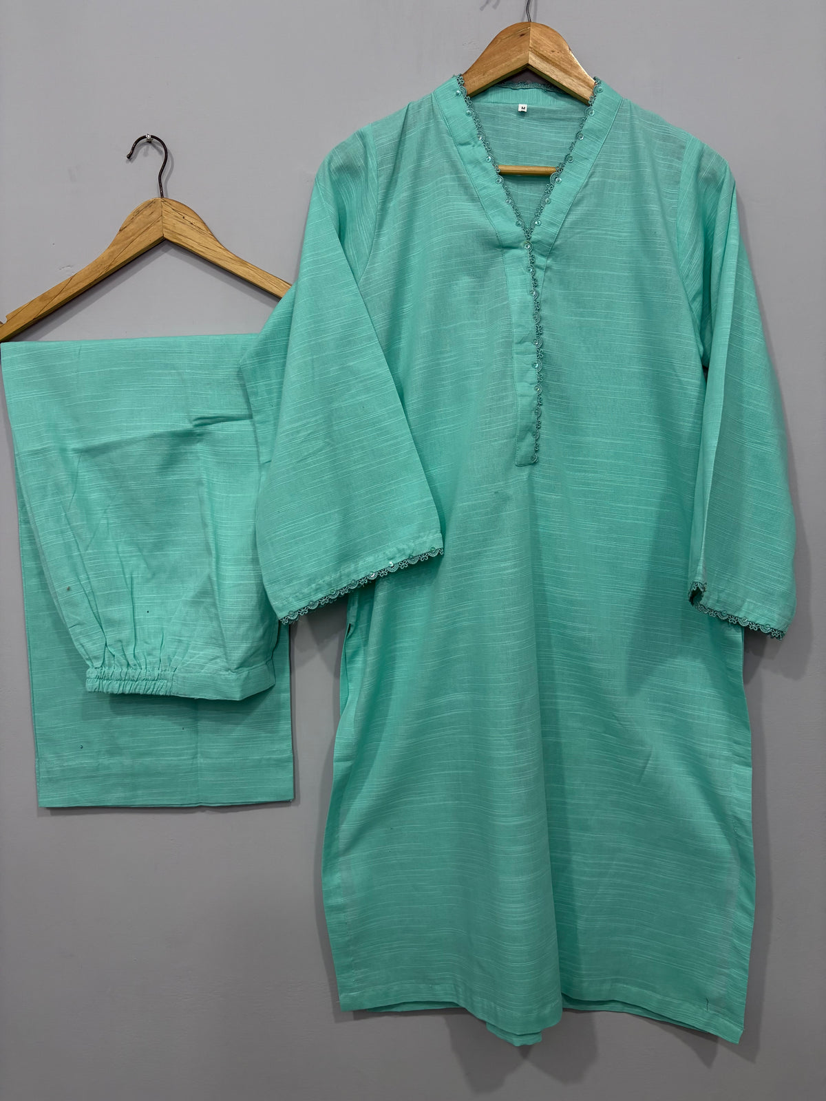 2-Piece Solid Khaddar Shirt + Trouser