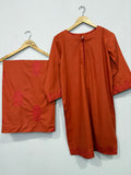 2-Piece Embroidered Cotton Shirt + Trouser
