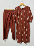 2pc Cottton Embroidered Dress