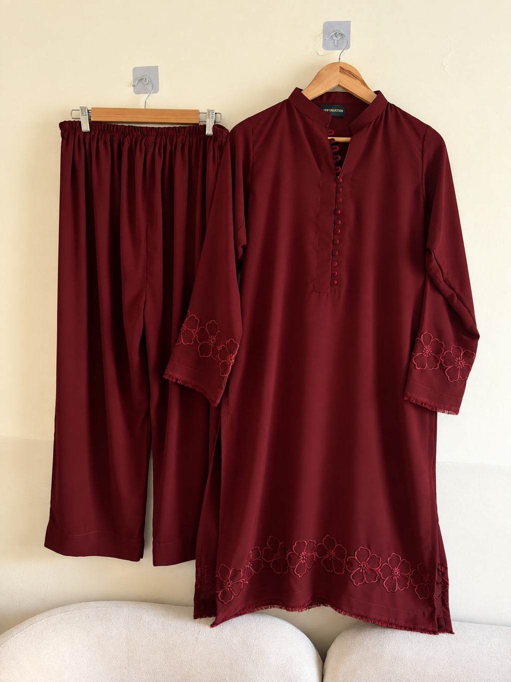 2pc cotton embroidered