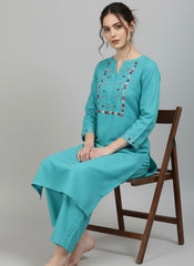 2pc Khaddar Hand Embroidery Dress with Plazo