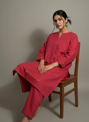 2pc Khaddar Hand Embroidery Dress with Plazo