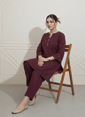 2pc Khaddar Hand Embroidery Dress with Plazo