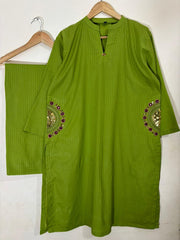 2pc Cotton Lawn Hand Embroidery Dress