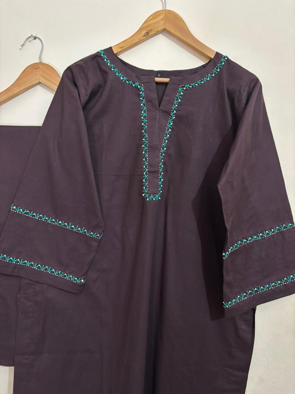 2pc Cotton Lawn Hand Embroidery Dres