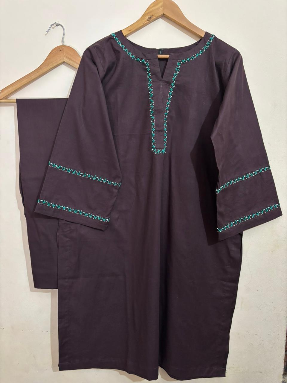 2pc Cotton Lawn Hand Embroidery Dres